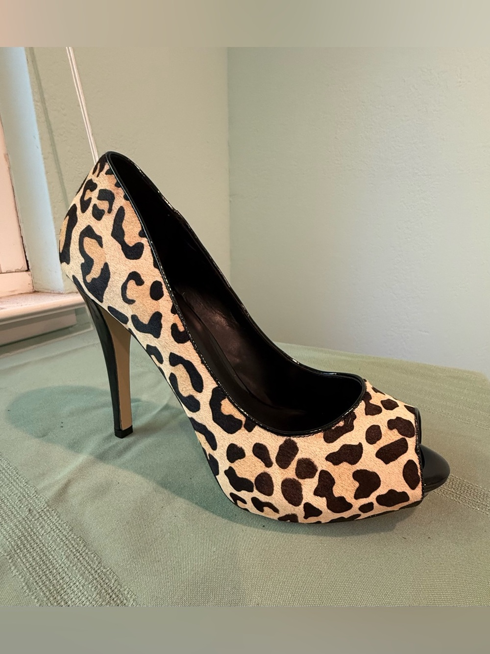 Maiden Lane Peep Toe Pump Leopard Heels 10 BNIB